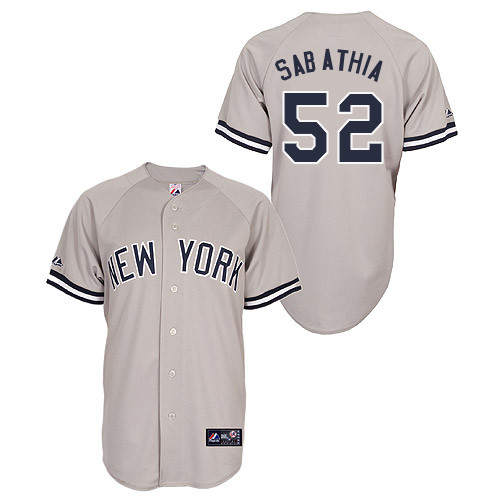 CC Sabathia #52 Youth Baseball Jersey-New York Yankees Authentic Road Gray MLB Jersey